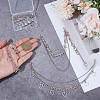 4Pcs 2 Styles Aluminium Curb Chain Boot Strap Chains HJEW-UN00120-4