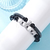 2Pcs Narutal & Synthetic Mixed Gemstone Beads Stretch Bracelets BJEW-JB12720-01-1