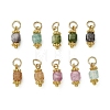 Natural Multicolor Tourmaline Pendants PALLOY-JF05319-1