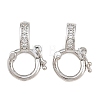 Brass Micro Pave Clear Cubic Zirconia Twister Clasp CU-CBA7BFE-05P-1