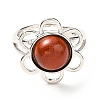 Natural Red Jasper Adjustable Rings RJEW-P043-01P-15-2