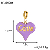 Heart with Word Love Charms 304 Stainless Steel Enamel Pendants STAS-OY004-10G-3
