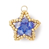 Glass Seed Beaded Star Pendants PALLOY-MZ01083-02-1