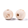 Unfinished Natural Wood European Beads WOOD-S045-142A-4