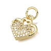 Brass Micro Pave Clear Cubic Zirconia Charms CU-L001-19G-02-2