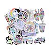 50Pcs Holographic Laser Style Cartoon Paper Sticker Label Set DIY-G077-02-2