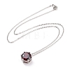 Flat Round Cubic Zirconia Pendant Necklace NJEW-G018-05M-P-4