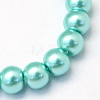 Baking Painted Pearlized Glass Pearl Round Bead Strands HY-Q330-8mm-65-2