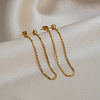 304 Stainless Steel Tassel Chain Stud Earrings for Women AQ2980-2