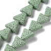 Triangle Dyed Natural Lava Rock Beads Strands G-O126-04A-06-1