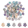60Pcs Wire Wrapped Electroplate Glass Pendants PALLOY-FH0008-76B-1
