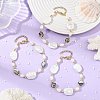 Natural Baroque Keshi Pearl Oval & Paua Shell & Freshwater Pearl Beaded Bracelets BJEW-JB14337-1