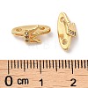 Brass Micro Pave Clear Cubic Zirconia Slide Charms KK-P239-20G-3