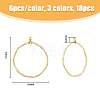 18Pcs 3 Colors Ring Brass Big Pendants KK-FH0005-15-2