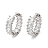 Brass Micro Pave Cubic Zirconia Huggie Hoop Earrings EJEW-K083-37P-B-2