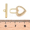 Brass Micro Pave Clear Cubic Zirconia Toggle Clasps KK-N254-146G-4