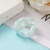 Transparent Acrylic Curb Chain Finger Rings RJEW-JR00312-01-3