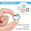 Unicraftale 4Pcs 4 Styles 304 Stainless Steel Spring Gate Rings STAS-UN0040-94-3