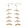 304 Stainless Steel Leaf Stud Earrings for Women EJEW-R008-02G-4