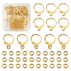 Brass Huggie Hoop Earring Findings & Open Jump Rings KK-TA0007-83G-37