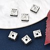 Brass Rhinestone Spacer Beads X-RSB072-04S-3