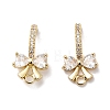 Brass with Cubic Zirconia Stud Earrings Finding KK-Q048-24G-1