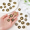  24Pcs 3 Style 1-Hole Zinc Alloy Enamel Shank Buttons BUTT-NB0001-65B-3