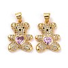 Brass Micro Pave Cubic Zirconia Pendants KK-K258-24-RS-2