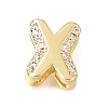 Brass Micro Pave Clear Cubic Zirconia Initial Spacer Bars KK-E802-34G-X-1