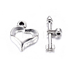 Tibetan Style Heart Toggle Clasps LF1109Y-NF-1