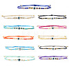 11Pcs Glass Seed Beads & Resin Braided Bead Bracelets TK7632-1-1