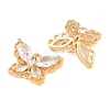 Brass Pave Cubic Zirconia Connector Charms CU-CBA804C-16G-01-2