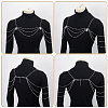 Ally Crystal Rhinestone Multi-Layered Twisted Chain Shoulder Body Chains for Women AJEW-WH0596-745-3