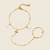 Saint Patrick's Day 304 Stainless Steel Four-Leaf Clover Slave Bracelets XA8249-1