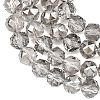 Electroplate Transparent Glass Beads Strands GLAA-H040-01D-3