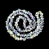 Electroplate Transparent Glass Beads Strands EGLA-Q133-01A-14-2
