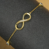 925 Sterling Silver Infinity Symbol Link Bracelets with Clear Cubic Zirconia for Men and Women Daily Wear NB7998-3
