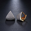 Brass Micro Pave Cubic Zirconia Triangle Hoop Earrings FS-WG3BBE8-01-1