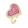 Brass Micro Pave Cubic Zirconia Cuff Open Rings RJEW-F204-07B-G03-2