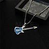 201 Stainless Steel Guitar Pendant Box Chain Necklaces NJEW-R001-06P-01-1