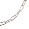 Non-Tarnish 304 Stainless Steel Paperclip Chain Necklace for Women NJEW-C011-03P-01-3