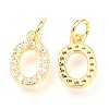 Brass Micro Pave Cubic Zirconia Charms ZIRC-O037-18G-2