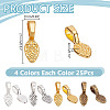 100Pcs 4 Colors Alloy Glue-on Flat Pad Bails FIND-AR0006-02-2