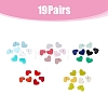 38Pcs 19 Colors Acrylic Heart Stud Earring Findings FIND-FH0007-21-2