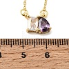 Brass Pave Cubic Zirconia Rectangle & Teardrop Pendant Cable Chain Necklaces KK-CBAB173-05G-06-5