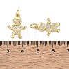 Brass Micro Pave Clear Cubic Zirconia Pendants CU-CBA9AFC-01G-10-3