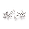 Brass Micro Pave Clear Cubic Zirconia Charms KK-N259-16P-2
