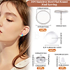 50Pcs 304 Stainless Steel Flat Round Stud Earring Settings STAS-BBC0010-39B-2