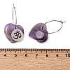 Natural Amethyst & 304 Stainless Steel Hoop Earrings for Women EJEW-G475-04P-09-5