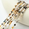 Natural Bamboo Leaf Agate Round Beads Strands G-M248-4mm-04-2